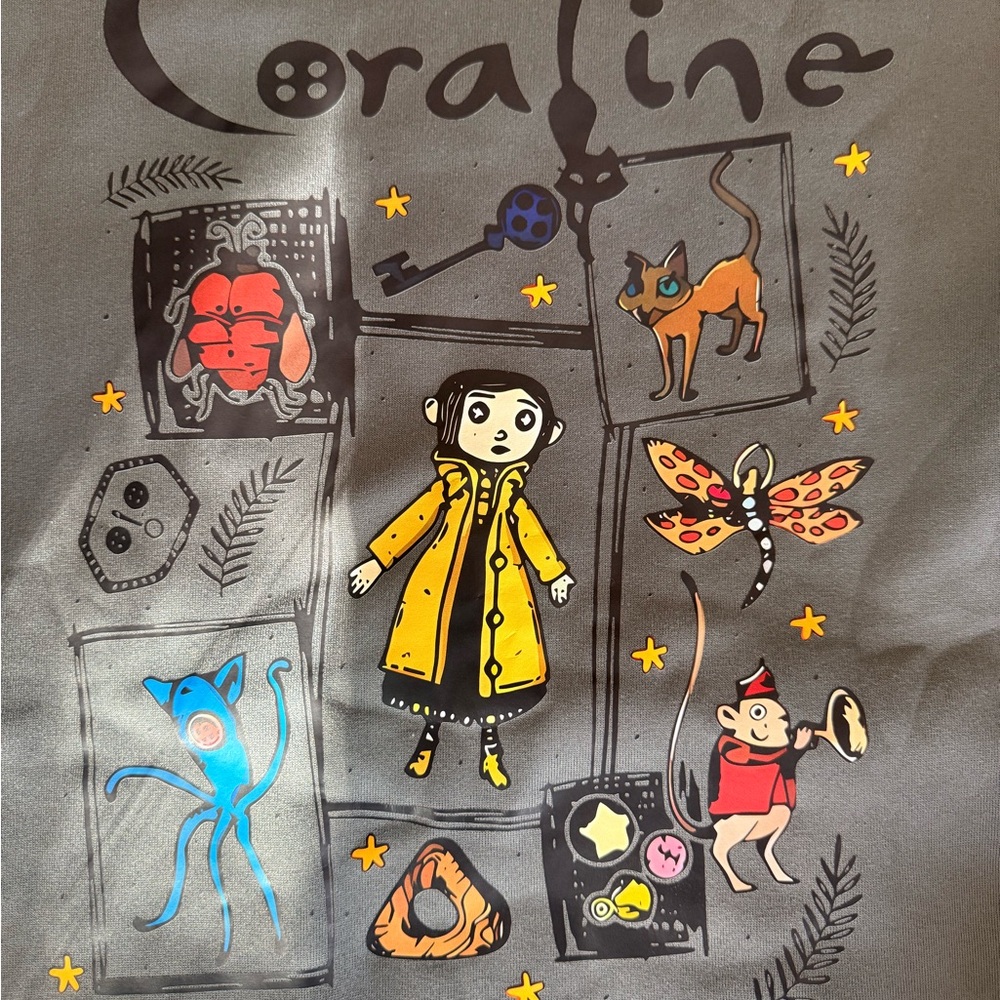 Coraline Inspired Graphic Crewneck Sweatshirt XXL